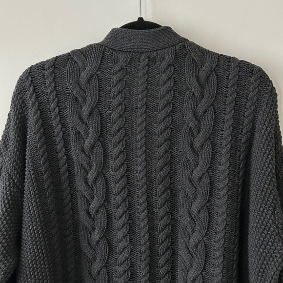 Quince 100% Organic Cotton Oversized Gray Cable Cardigan - Picture 10 of 16